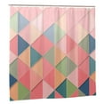 thumbnail image 2 of YFYANG Waterproof Bathroom Shower Curtain, Pink Triangle Plaid Shower Curtain Set with Hooks, Home Bathroom Tub Decor - 72 "x72", Plastic Hooks, 2 of 6