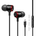 thumbnail image 2 of Auriculares tipo c, auriculares internos con cable controlados por cable metálico con micrófono y sonido impulsado por graves con aislamiento de ruido, 2 of 5