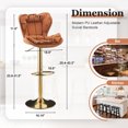 thumbnail image 3 of Clipop Set of 2 PU Leather Bar Stool with Double Layer Upholstered Seat Cushion, 360°Swivel,Brown, 3 of 11