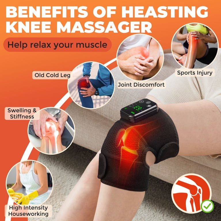 knee massager with heat and vibration Amazon.com: FSA Eligible Knee Massager with Heat and Vibration, Knee Heating  Pad for Arthritis with Massage, Heated Knee Brace Wrap Black : Health &  Household main image 1