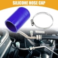 thumbnail image 2 of Unique Bargains 1 Set 48mm 1.89" ID Silicone Hose Cap W/ Clamp Intake Vacuum Hose End Plug for Car Silicone Blue, 2 of 6