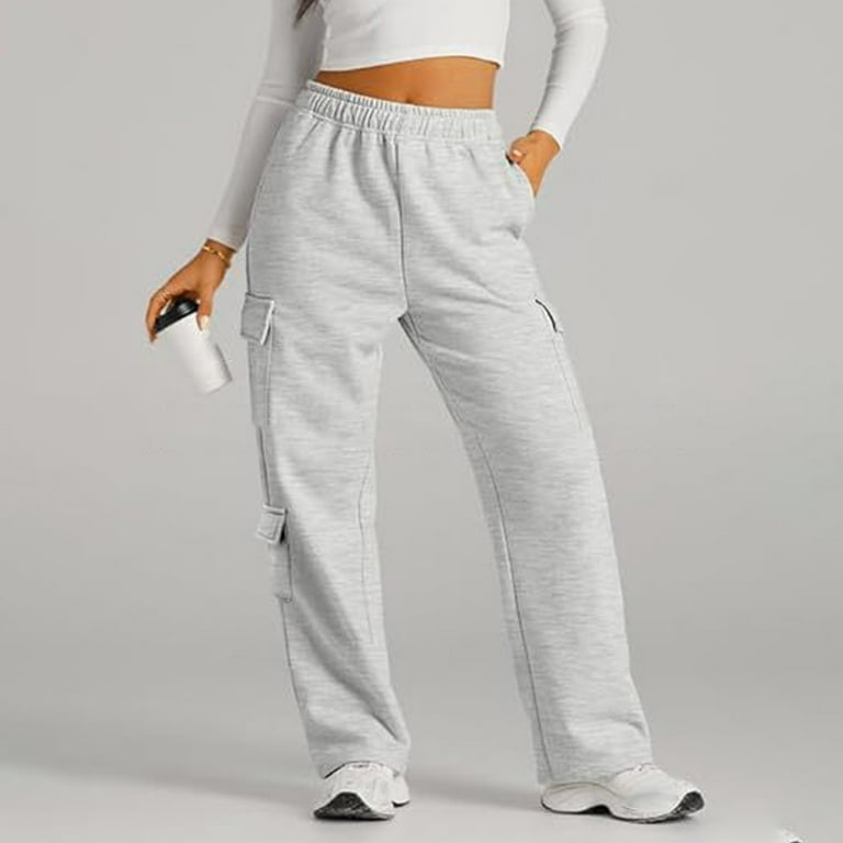 Casual With Pockets High Waisted Polyester Sweatpants Women s M Walmart