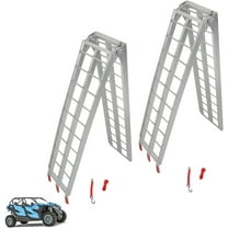 munirater 2 PCS 7.5FT 1500lbs Capacity Aluminum Folding Loading Ramp Kit with Handle Replacement for Pickup Truck, Motorcycles, Dirt Bikes, Lawnmowers, Snowblower