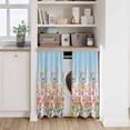 thumbnail image 6 of Pink Flowers Kitchen Curtain for Berdoom Living Room Cafe 54 Inch Length, Spring Floral Daisy Pastoral Botanical Sky Blue Tiers Curtains Light Filtering Drapes Window Treatment 2 Panels 52"Wx54"L, 6 of 8
