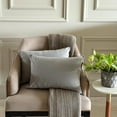 thumbnail image 3 of Light Gray Luxury Lumbar Pillow Cover 20"x26" | Pack of 2 Modern Velvet Oblong Pillow Cover Solid | Plain Solid Pillowcases for Bed, Couch & Sofa, Modern Home Décor - Light Gray Velvet Dream, 3 of 9