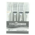 thumbnail image 2 of 48ct Mini Silver Forks Metallic Plastic Utensil Cocktail Party Appetizer Tool, 2 of 4