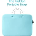 thumbnail image 6 of RAINYEAR 13 Inch Laptop Sleeve Case Compatible with 13" 13.3" 13.5" Chromebook Notebook Computer Ultrabook, Protective Slim Padded Carrying Bag Cover with Handle Strap Pocket (Blue), 6 of 7