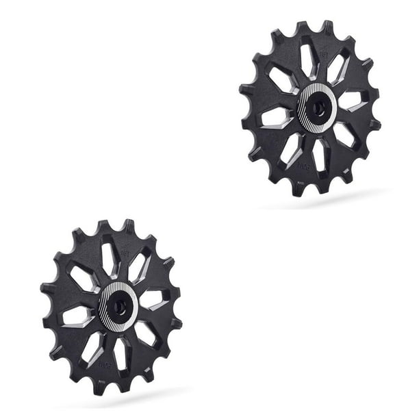 Soidarity Polea de cambio trasero de bicicleta guía de aleación de aluminio rueda de bicicleta de montaña 16T 16T 2piezas