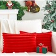 thumbnail image 1 of Juego de fundas de almohada decorativas GriNeed de 30 x 50 cm de piel sintética roja, 1 of 6