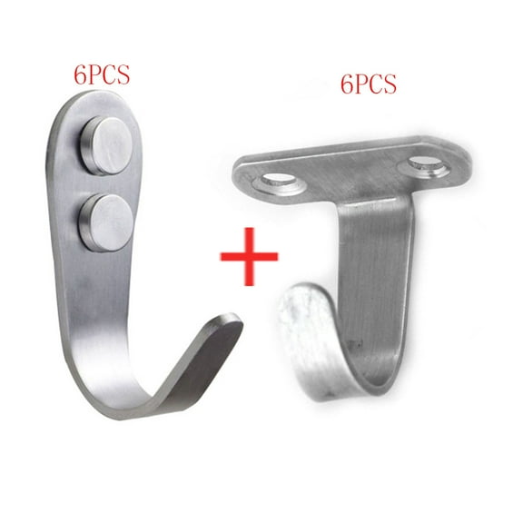 Stainless Steel 304 Hooks Heavy Duty ,Hooks Mounted for Hanging Coats,Towels,6Pcs Stainless Steel Wall Hooks and Hanging Hooks Ceiling6Pack,high strength