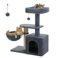 thumbnail image 3 of PAWZ Road 31" Medium Cat Tree Modern Scratcher with Hammock and Condo for Indoor Cats Dark Gray, 3 of 11