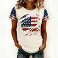 thumbnail image 6 of Women's 250th Anniversary Patriotic T-Shirt - Distressed American Flag Graphic Tee - Short Sleeve Crew Neck Top - USA Independence Day 2026 Casual Shirt Beige L, 6 of 6