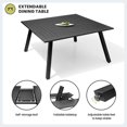 thumbnail image 4 of Pellebant 9 Pcs Patio Dining Set Aluminum Expandable Table and Chairs Set for 6-8 People Black, 4 of 8
