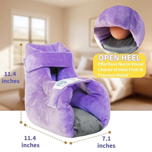 Ehucon Heel Protector Velvet Cushion Foot Pillow for Bed Use, Heel Support and Foot Cushion, 1 Count, Purple