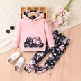 thumbnail image 2 of Toddler Baby Girl Set Long Sleeve Tops Sweatpants Cute Warm Outfits Cotton Clothing Sets Fall 6-12 Months 12-24 Months 2t 3t 4t 5t 6t 7t 8t 9t Children Pink 4-5 Years, 2 of 4