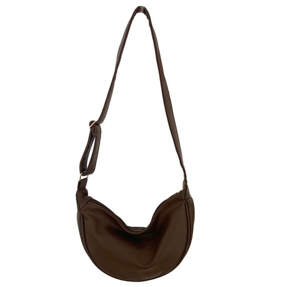IELGY women's black PU soft leather dumpling bag, Korean version of one-shoulder niche messenger bag