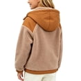 thumbnail image 3 of Bixock Toddler Girls Fleece Jackets Girls Winter Coats Kids Fleece Coat Outerwear Color Long Sleeve Hooded Zip Front Thermal Fall Winter Jacket for Kids 1-10Years, 3 of 6