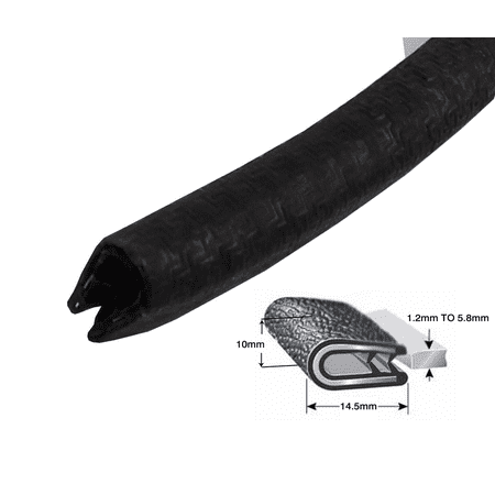Universal Rubber Edge Trim Seal Protector Guard Strip Van Boat Truck Bonnet 1ft