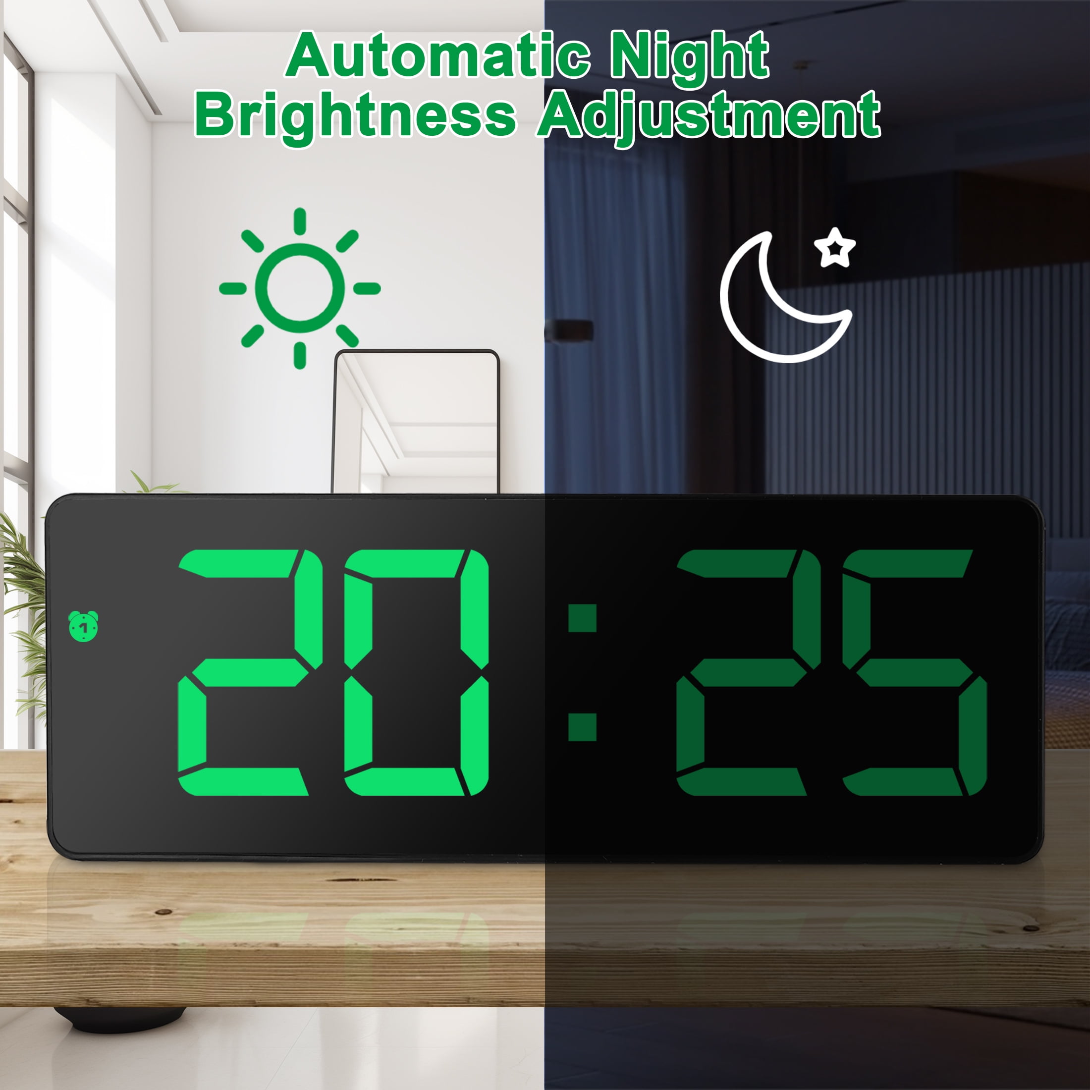 EEEkit Digital Alarm Clock, LED Display, Dual Alarms, USB Charger