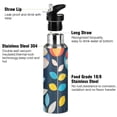 thumbnail image 3 of Yayeee 20oz Insulated Water Bottle Double Wall Stainless Steel with Flip Straw Lid, Simple Floral, 3 of 7