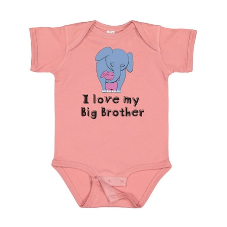 

Inktastic I Love My Big Brother Elephant Blue Pink Girls Baby Bodysuit