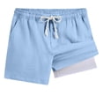 thumbnail image 1 of Niños Pantalones Niñas Color Sólido Ajustable Cintura Pantalones Cortos de Playa con Forro, Casual Niñas Pantalones Cortos con Bolsillos para Deportes de Verano Uso Diario, 1 of 8