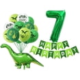 thumbnail image 1 of Globos Globos de látex de dinosaurios Banderas verdes de feliz cumpleaños Bolas de números, 1 of 7
