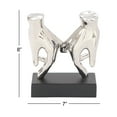 thumbnail image 4 of 7" x 8" Silver Porcelain Ceramic Hands Sculpture, by DecMode, 4 of 8
