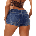 thumbnail image 5 of Olaglory Womens Jean Shorts, High Stretchy Low Rise Denim Shorts for Women, Summer Hot Short Skinny Y2K Streetwear, M, 5 of 8