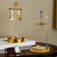 thumbnail image 3 of Rotatable Candle Holder with Round Base - Magnetic - Golden Color Snowflake Deer Pendant - Candle Stand Tray - Home Decoration - for Indoor, 3 of 7
