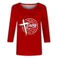 thumbnail image 4 of DPTALR T-shirt Imprimé Femme à la Mo avec Col Rond 3/4 Manches Femmes Haut, 4 of 4