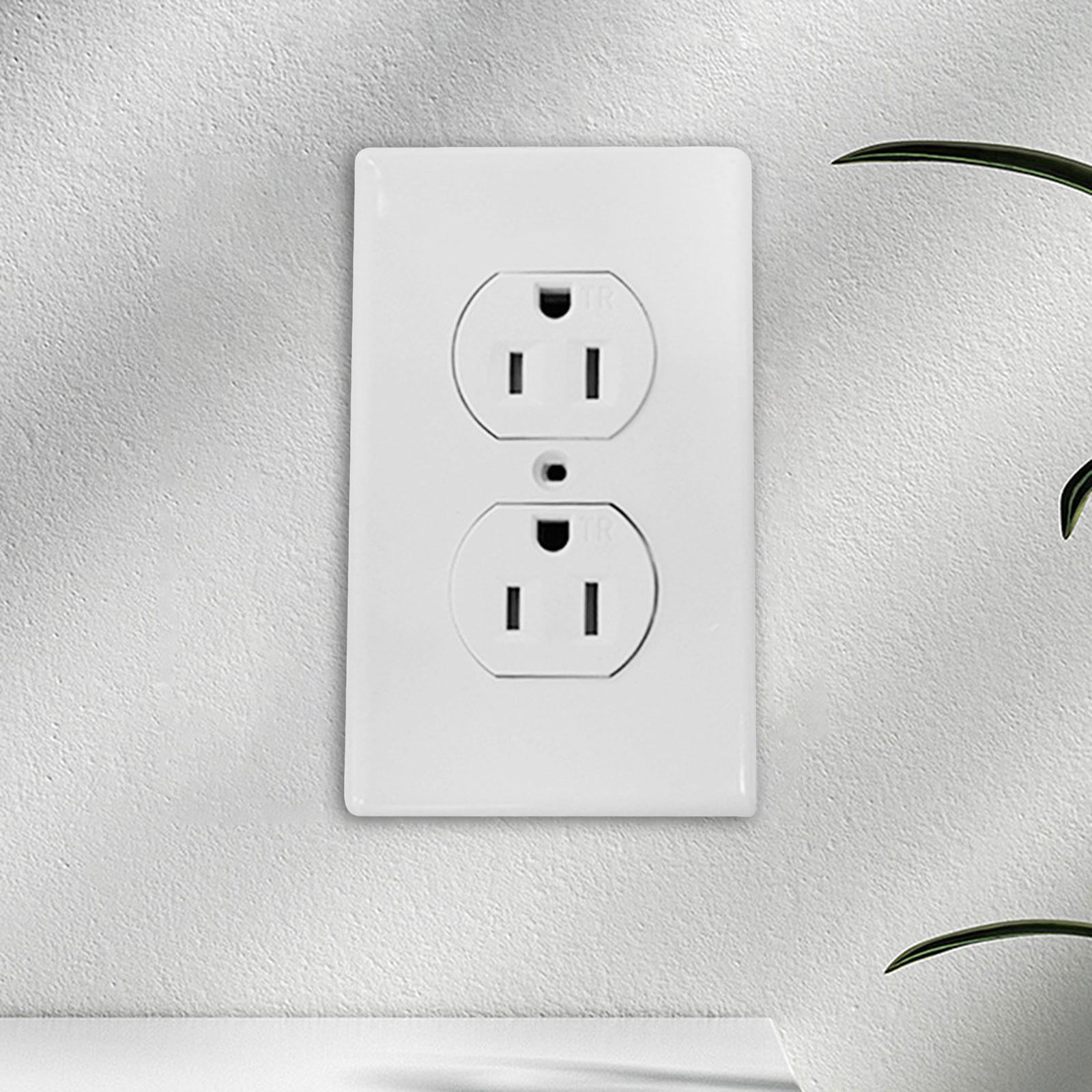 Wall Socket Wall Receptacle 3 Prong Modern Double Outlet Recessed Wall Adapter Wall Outlet for Kitchen Room Restaurant Office Dorm