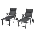 thumbnail image 1 of Patiojoy 2 Pcs Chaise Longue Pliante d'Extérieur pour Patio Portable Plus Longue avec Roues et Dossier Réglable, 1 of 6