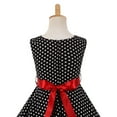 thumbnail image 4 of Girls Summer Dress Polka Dot Vintage Sleeveless Flared A-line Swing Dress Kids Children Birthday Picnic Party Wedding Dress 4-12 Years Black 5-6 Years, 4 of 5