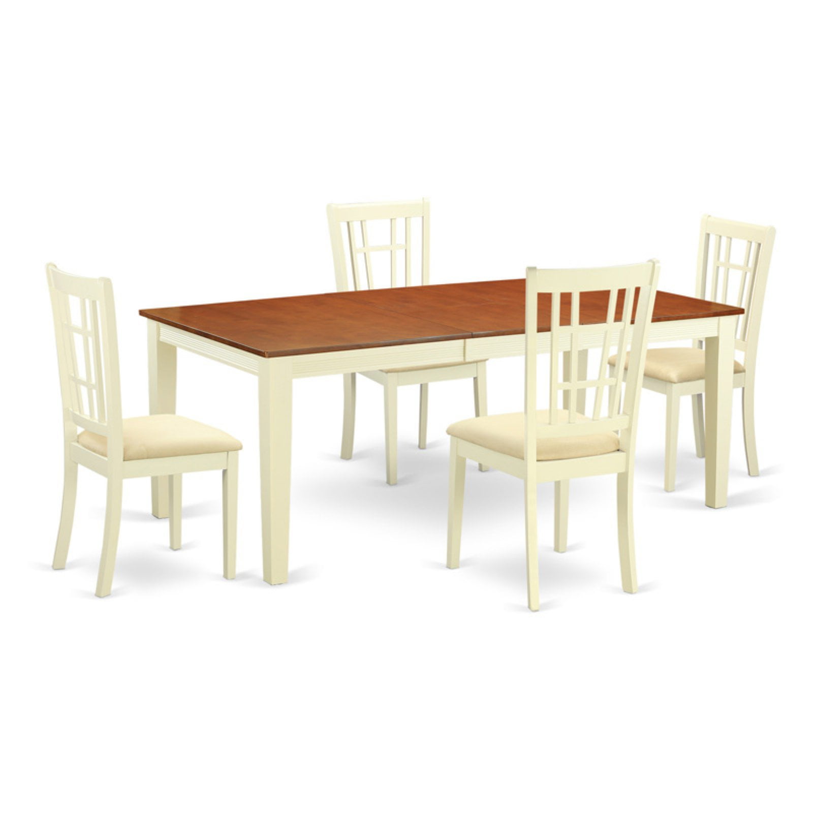 East West Furniture Quincy 5Piece Windowpane Dining Table Set