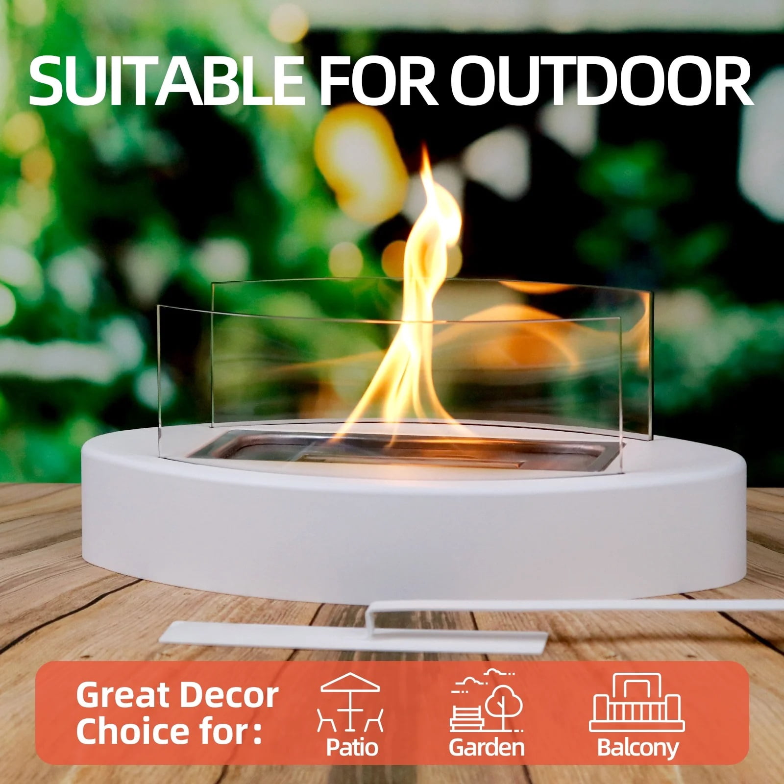 EAST FLAME Tabletop Fireplace - Indoor & Outdoor Portable Fire Pit for Balcony, Patio, Backyard Home Decor, Gift for Christmas