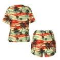 thumbnail image 5 of Kdxio Colorful Hawaii Palms Print Pajamas Sets for Women Short-Sleeved Pjs with Lounge Shorts Two Piece Sleepwear S-4XL, 5 of 9