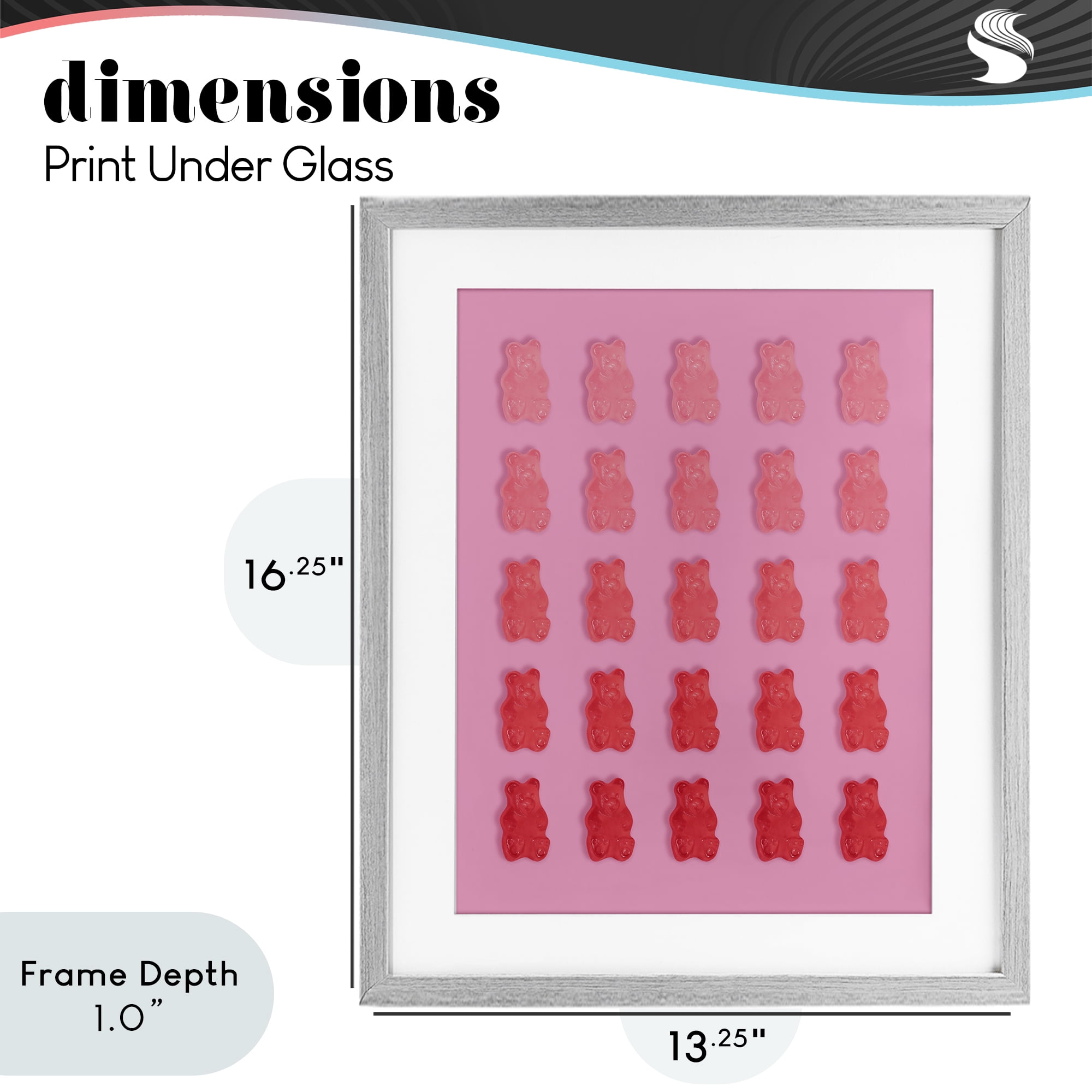 Stupell Industries Pink & Red Bear Gradient Gray Framed Print Under Glass, design by LISH Creative