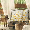 thumbnail image 3 of Spring Summer Floral Pillow Covers 18X18 Inch Set of 2 Coreopsis Daisy Yellow Flowers Bee Decorative Pillow Cases Farmhouse Seasonal Cushion Case Farmhouse Home Decor for Sofa Couch Bedroom Outdoor, 3 of 6