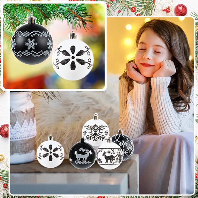 Usloyux Xmas Decor Ball Cyber and Monday- 6Pcs Christmas Balls Colored Christmas Ornament Ball Set, Multicolor