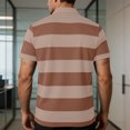 thumbnail image 4 of ZOYOEN Mens Striped Polo Shirts with Pocket- Regular Fit Short Sleeve Casual Classic Summer Business Shirts Khaki Size 4XL, 4 of 8