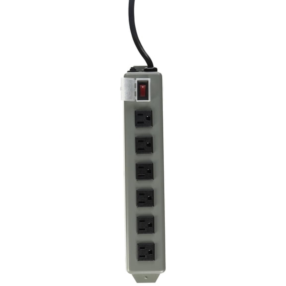 TRIPP LITE UL24RA-15 Waber Industrial Power Strip 6 Right-Angle Outlets 15' Cord, Locking Switch Cover Black CA2