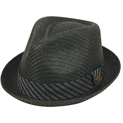 Men Women Classic Gangster Fedora Trilby Cap Cuban Style Upturn Short Brim Hat 