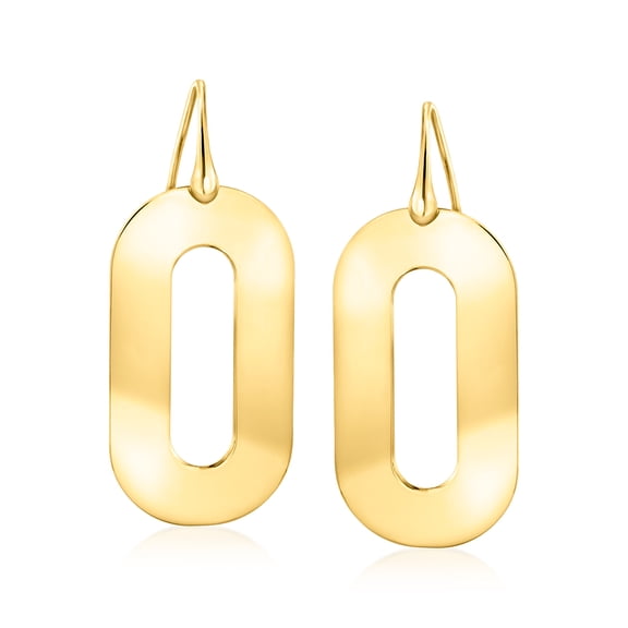 Ross-Simons Italian 18kt Gold Over Sterling Oval Drop Earrings, Women's, Adult