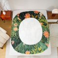 thumbnail image 4 of Manfei Kawaii Kitten Fitted Sheet Full, Boho Garden Groovy Bed Set, Green Black, 3 Pieces, 1 Fitted Sheet and 2 Pillowcases, 4 of 6
