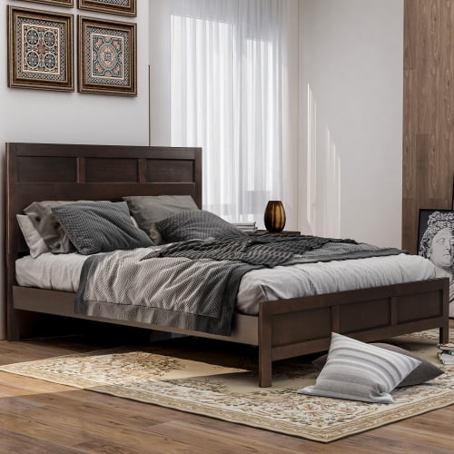 Full Size Metal Platform Bed Frame With, How To Connect Wood Headboard Metal Frame