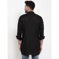 thumbnail image 4 of eloria Men's Traditional Black Angrakha Thread Work Kurta, 4 of 6