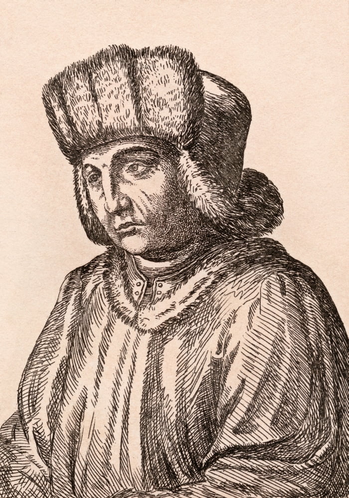 Jan Van Eyck Aka Johannes De Eyck 1390-1441 Flemish Painter From 75 Portraits Of Celebrated Painters From Authentic Originals Etched By James Girtin Published London 1817 Canvas Art - Ken Welsh Desig