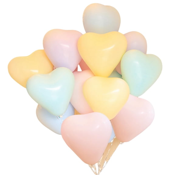 comerut 100 Pcs Birthday Party Balloons Solid Color Heart Shape Flexible High Elasticity Emulsion Create Atmosphere Bridal Shower Multi Colors Party Decor Balloons for Outdoor