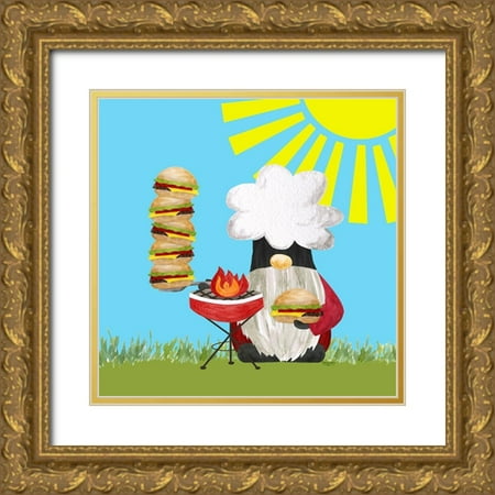 Reed Tara 20x20 Gold Ornate Wood Framed with Double Matting Museum Art Print Titled - Gnome Grill Masters III